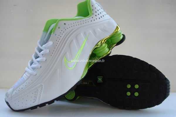 Nike Shox R4 Nz Femmes Vert Blanc
